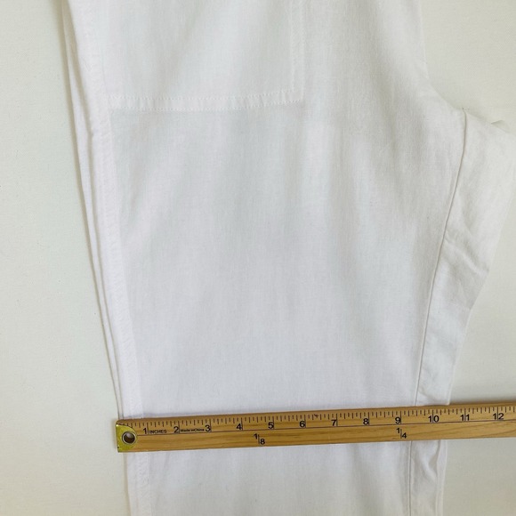Caslon Linen Pants Sz M White Pull On Elastic Waist Coastal Boho Beach Summery - Picture 8 of 9